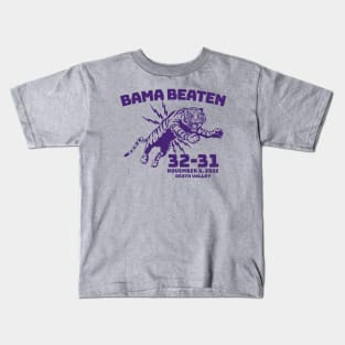 Bama Beaten 32-31 // Upset in Baton Rouge // Vintage Tiger Football Death Valley Kids T-Shirt